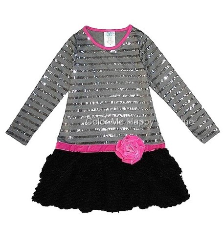 Speechless Big Kid Girls Long Sleeve A-Line Dress, Color: Black