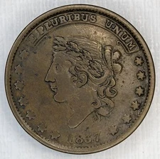 1837 HT-61 MINT DROP BENTONIAN Hard Times Token Low-37