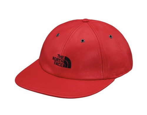 Supreme FW18 TNF Leather 6 Panel Hat 