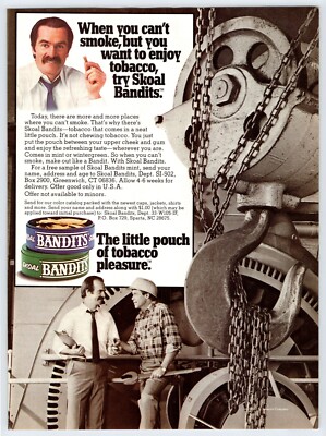 bandits chewing tobacco 1985 SKOAL BANDITS CHEWING TOBACCO Vintage 8