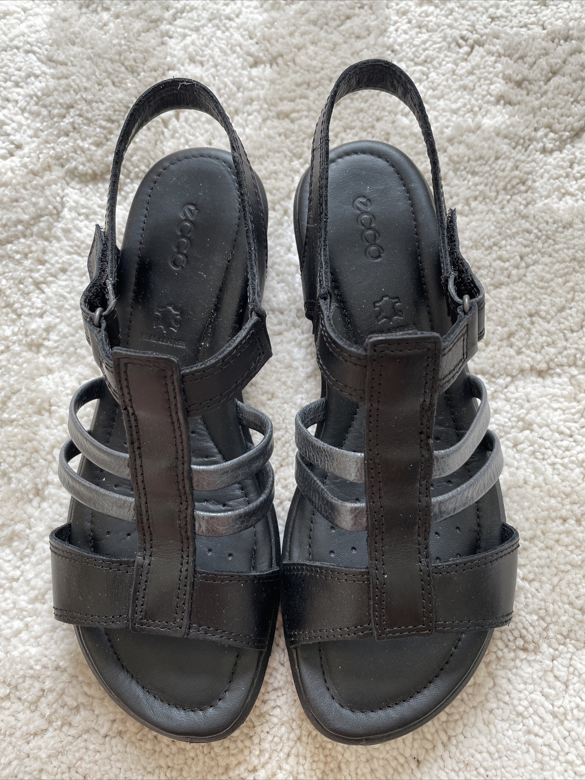 ecco silver sandals