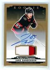 2022-23 UD PARKHURST CHAMPIONS #314 GOLD /35 ROOKIE RC PATCH AUTO JAKE SANDERSON