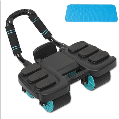 Abdominal Wheel Roller with Elbow Support Automatic Rebound 4 Wheels Workout Gym - Image 1 of 4