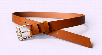 miu miu Nappa leather belt Metal buckle Silver/Brown 5CC545 With