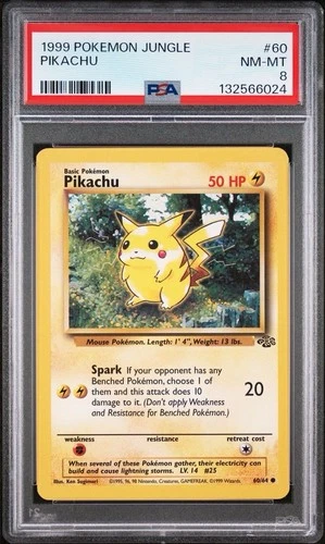 1999 Pokemon Jungle Unlimited # 60 Pikachu PSA 8 NM-MT Trusted Seller! NEW CERT!