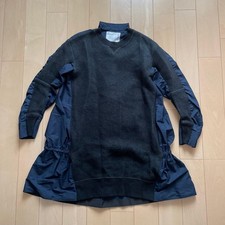sacai L/S Sweat Shirt Docking Dress Navy Size 1 SA0126147