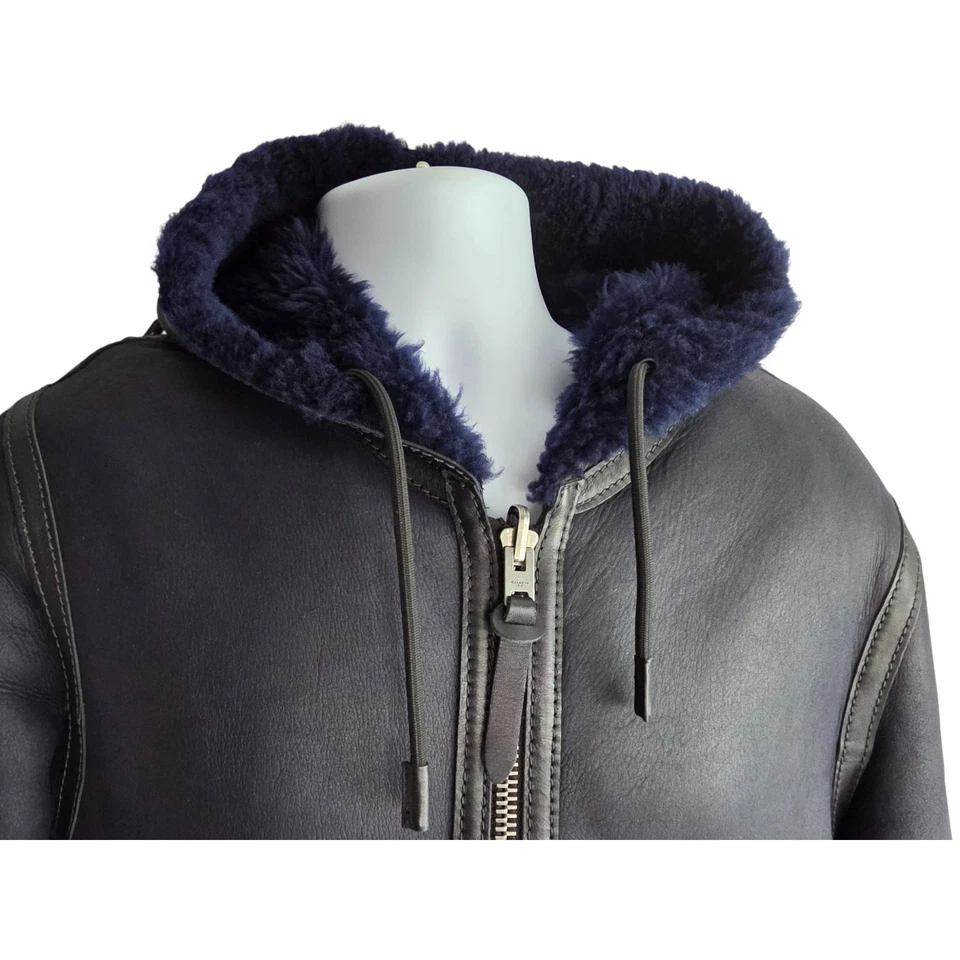 Coach Men's Reversible Shearling Suede Leather Sheepskin Hooded Coat 46 S / M - Image 3 of 4
