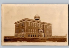 RPPC Woodward, Iowa High School Being Completed 1907 Real Photo Postcard