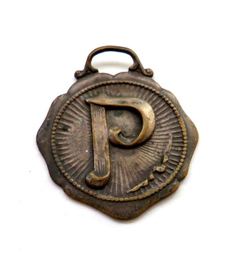 EARLY WATCH FOB WITH THE EMBOSSED LETTER - P