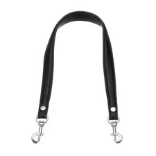 22.8" Leather Purse Strap, Purse Handle Replacement, Black/Silver