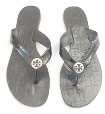 TORY BURCH MILLER BLACK PATENT LEATHER SANDAL THONG SIZE 10