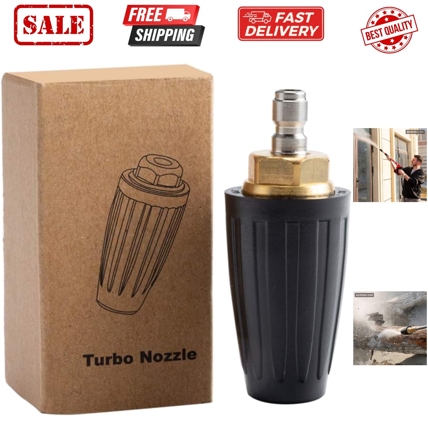 Pressure Washer Tips Turbo Nozzle Pressure Washer 4000 PSI Max Rotating Press...