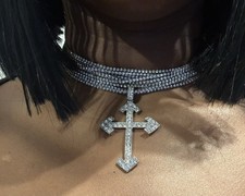Ladie Sliver Cross Necklace