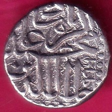 MUGHALS MOHD. AKBAR  DOTTED LINE  MAHMUDI RARE SILVER COIN #YK32