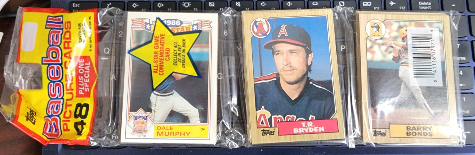 1987 Topps Baseball Unopened Rack Pack Sale - Barry Bonds   Showing