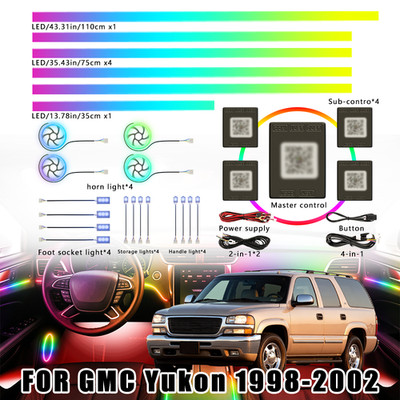 Atmosphere Lamp Kit for GMC Yukon 1998-2002 Interior Car LED Lights Symphony