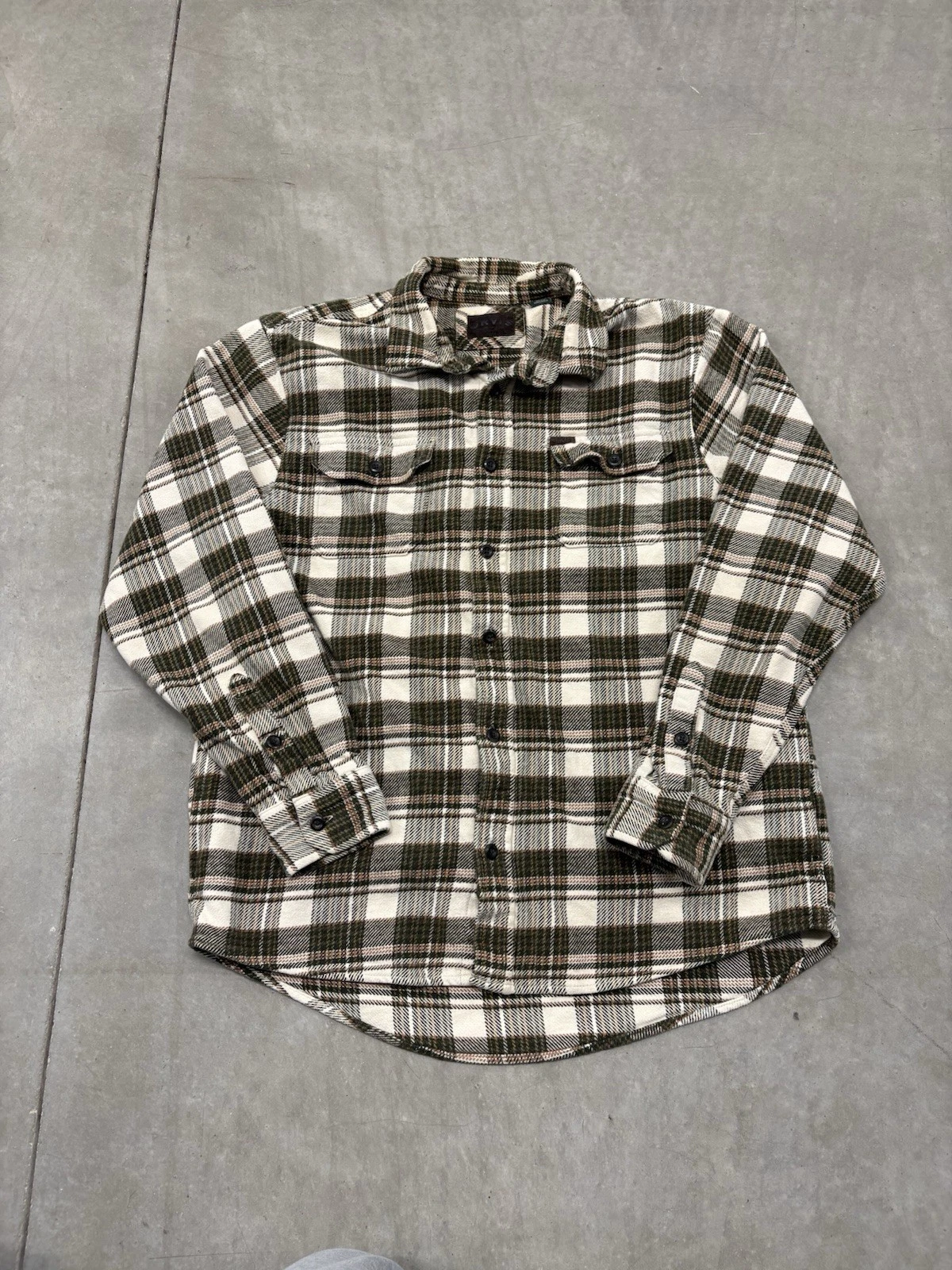 Orvis Men's Plaid Flannel Button Up Long Sleeve Shirt 100% Cotton Size L