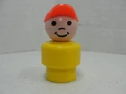 VINTAGE 1970'S 80'S FISHER PRICE LITTLE PEOPLE BRAT CHILD BOY RED HAT FIGURE