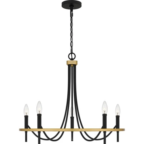 Quoizel LGR5026 5 Light 26"W Taper Candle Style Chandelier - Black - Picture 8 of 9