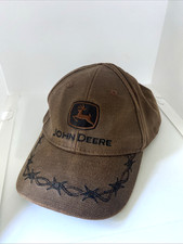 John Deere Toddler Hat Brown Barbed Wire Adjustable Strap Logo Cap