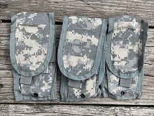 QTY 3: US Military Molle II ACU M 4 DOUBLE Magazine Pouch 8465-01-525-0606
