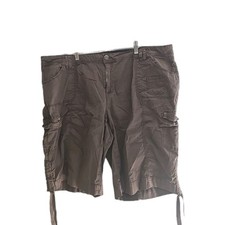 CJ Banks Brown Chino Outdoor Preppy Cargo Shorts Womans Plus Size 22
