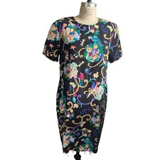 Diane von Furstenberg Vintage Tropical Silk Sheath Dress Women  s Size 14