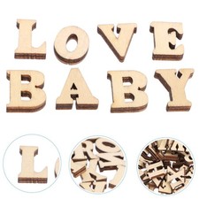 100 Pcs Natural Wood Letters Embellishments For Craft And Educational Use