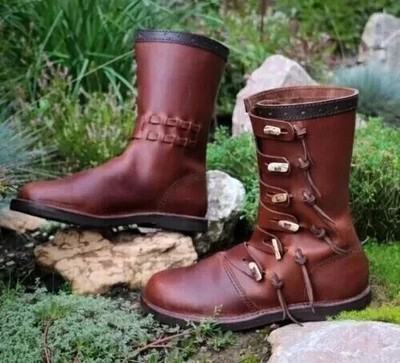 MEDIEVAL 100% Leather Shoes Hedeby Shoes Viking Renaissance boot LARP SCA