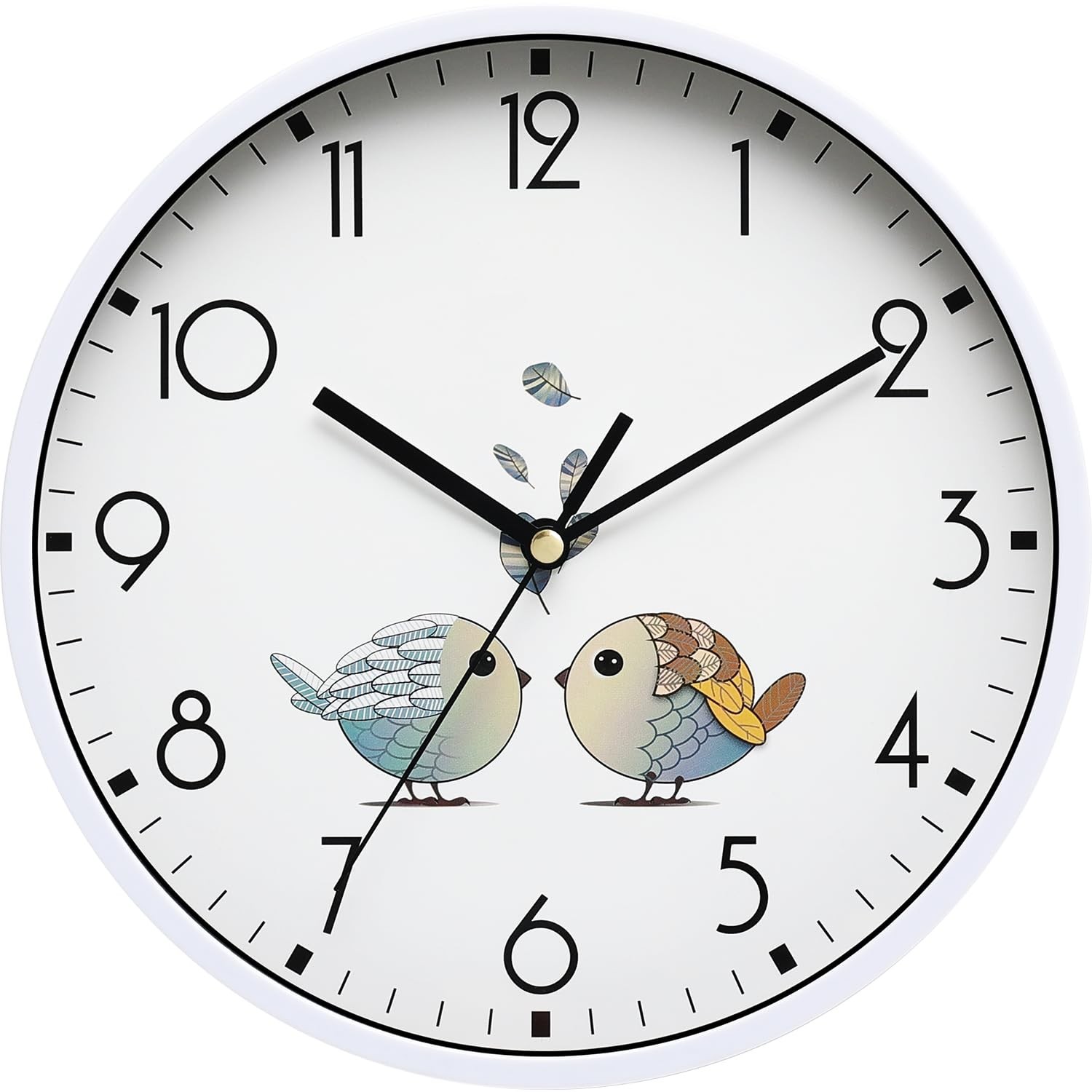 NUOVO 8 Inch Round Wall Clock Silent & Non-Ticking Retro Wall Clock Operated ...