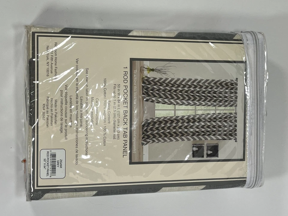 Panel de lengüeta trasera con bolsillo de varilla gris 50x84" 100 % algodón ZIGAMI Foto 2 de 2