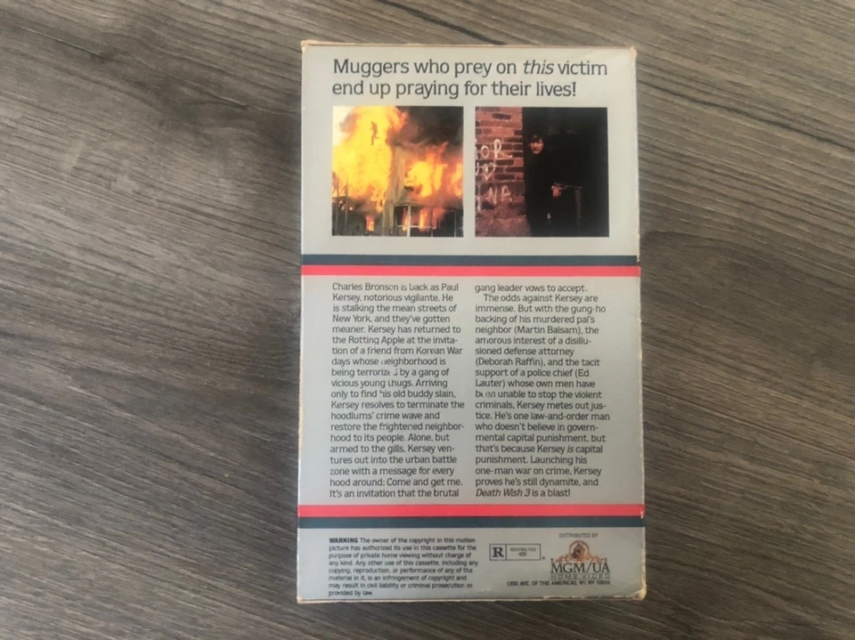 Death Wish 3 (VHS, 1986) Tape Big Box Charles Bronson - Image 2 of 4