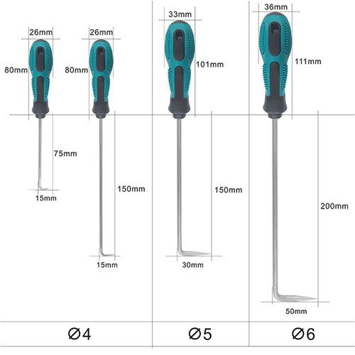 90 Grad Auto Pick Haken Werkzeug O Ringe Öldichtung Dichtung Entferner Handwerk - Picture 20 of 41