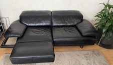 Rolf Benz 2400 - Designer Leder Sofa Schwarz Echtleder