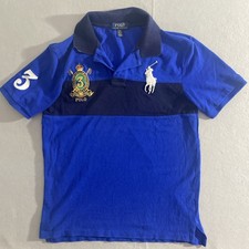 Polo Ralph Lauren Boys L 14-16 Youth Polo Shirt Blue Big Pony Large 14-16