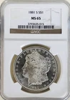 1881 S MORGAN DOLLAR NGC MS 65! ABSOLUTELY JAW DROPPING! LOOKS PL! NR #K3031