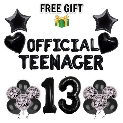13. Happy Birthday Folienbanner Luftballons Offiziell Teenager Ballon Deko