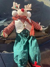 vintage red nose stuff clown toy with reindeer anglers and red nose