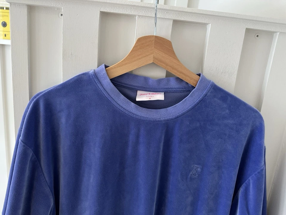 Juicy Couture Sport Y2K Velour Short Sleeve Lilac Seater top Medium Exclt Condt - Image 2 of 4