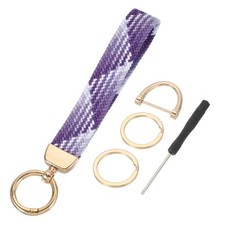 Wrist Lanyard Keychain, Stretchy Strap Key Chain for Women, Gradient Purple