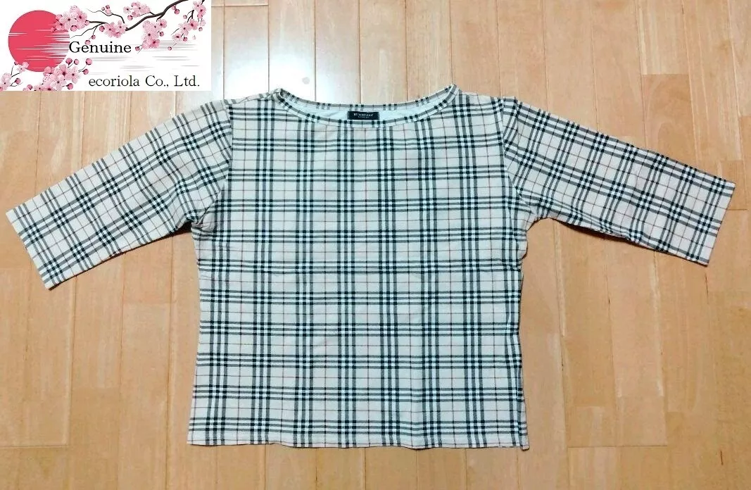 Three quarter sleeve burberry t shirt women's cheap