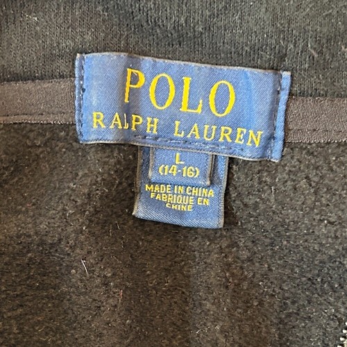 POLO Sport by Ralph Lauren Fleece 1/4 Zip Pullover Youth Large 14-16 Black - Picture 3 of 3