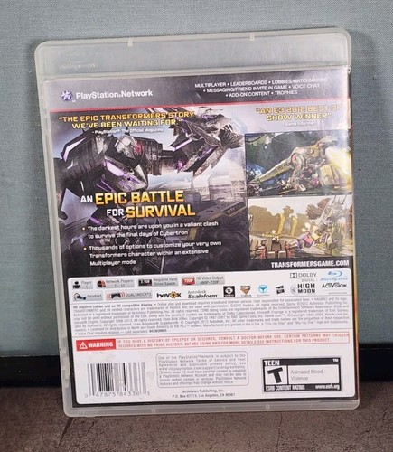 Transformers: Fall of Cybertron (Sony PlayStation 3, PS3, 2012) TESTED WORKING - Picture 2 of 5