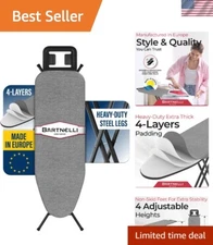 Ironing Board Made in Europe | Iron Board with 4 Layered Cover & Pad, Height ...
