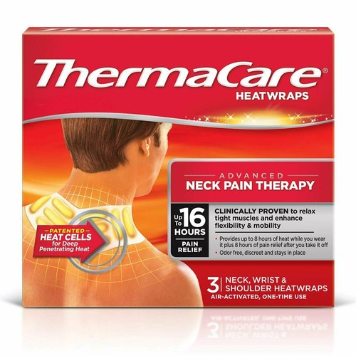 Thermacare Heat Wraps Neck Wrist & Shoulder 16HR Fast Pain Relief Odor