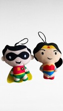 Lot Of 2 McDonald's DC Comics 2021 Robin And Wonder Woman Plush Hang Toy Size 4"
