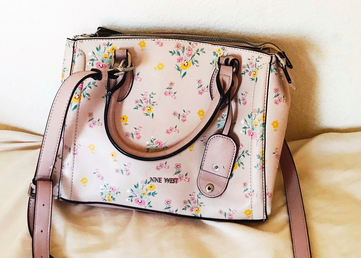 NINE WEST Dusty Pink Floral Crossbody Women's Hand Bag Shoulder