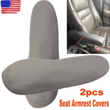 Seat Armrest Covers Real Leather Fits 01-07 Toyota Sequoia Gray Size 10x13