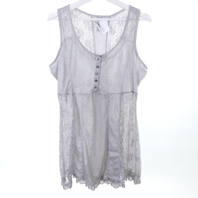 TREDY top long top lace flounce grey size 44 