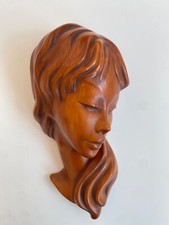 Vintage Cortendorf Keramik Wandmaske in Holzoptik 50er Jahre